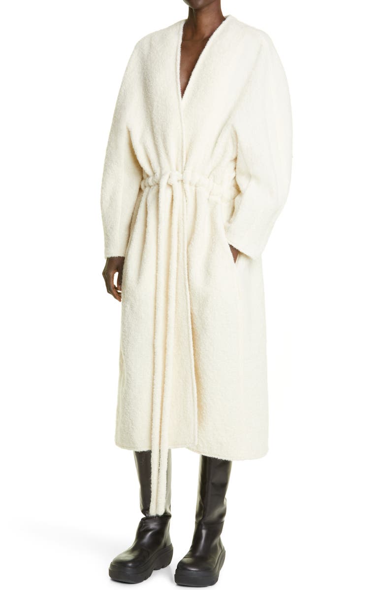 Proenza Schouler Alpaca Blend Coat with Removable Leather Inset, Alternate, color, 