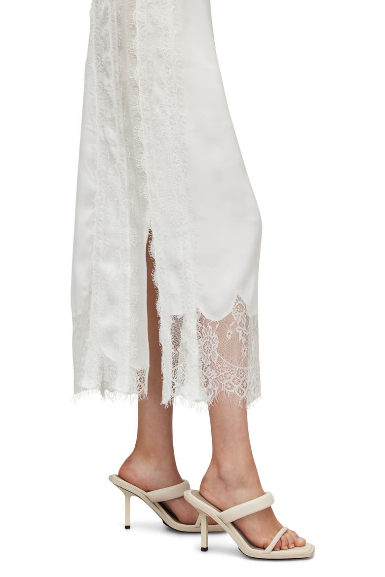 Mila Lace & Satin Dress, Alternate, color, WHITE