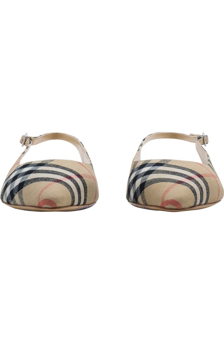 Burberry Check Dame Slingback Ballerinas, Alternate, color, Sand