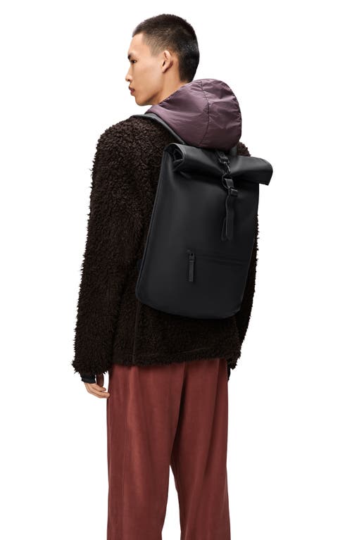 Rains Rolltop Waterproof Rucksack In Black