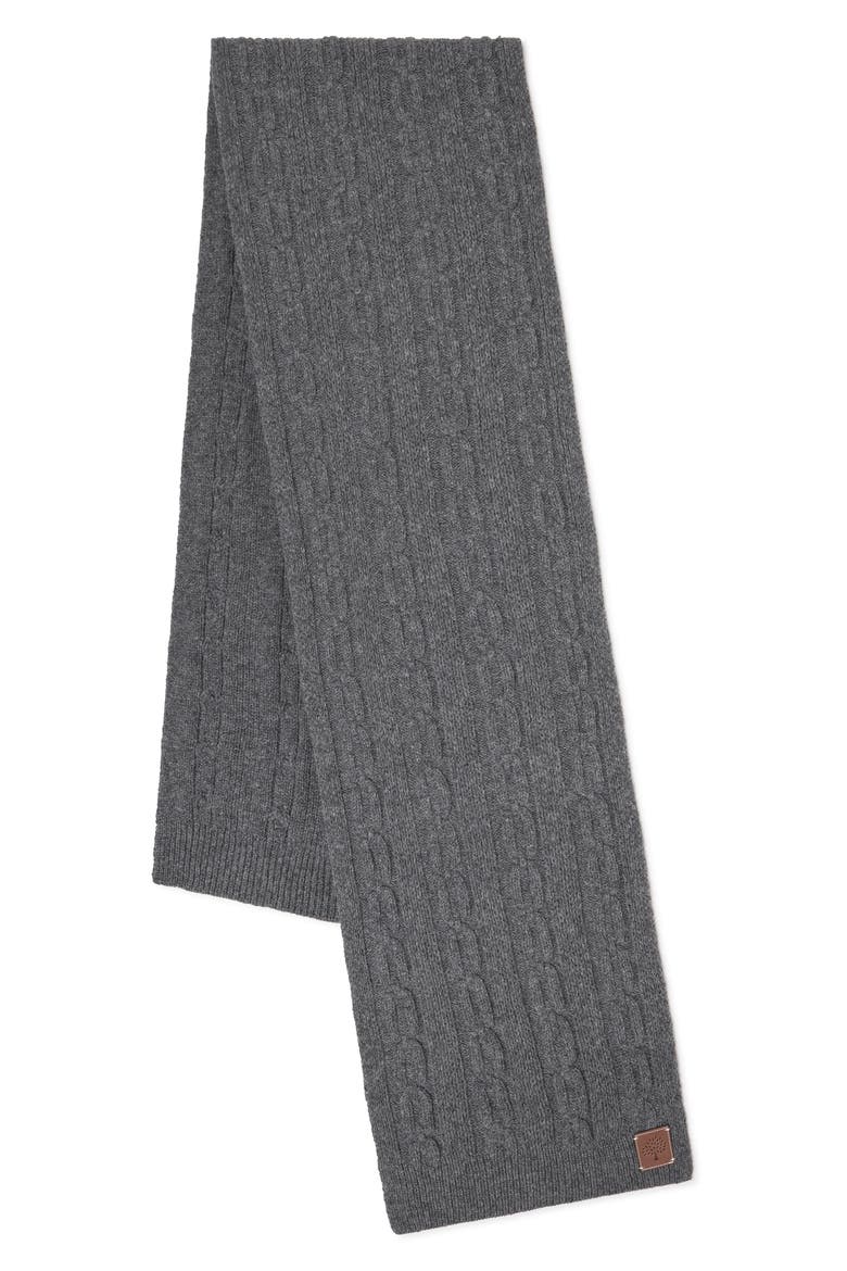 Softie Cable Knit Lambswool Scarf, Main, color, CHARCOAL