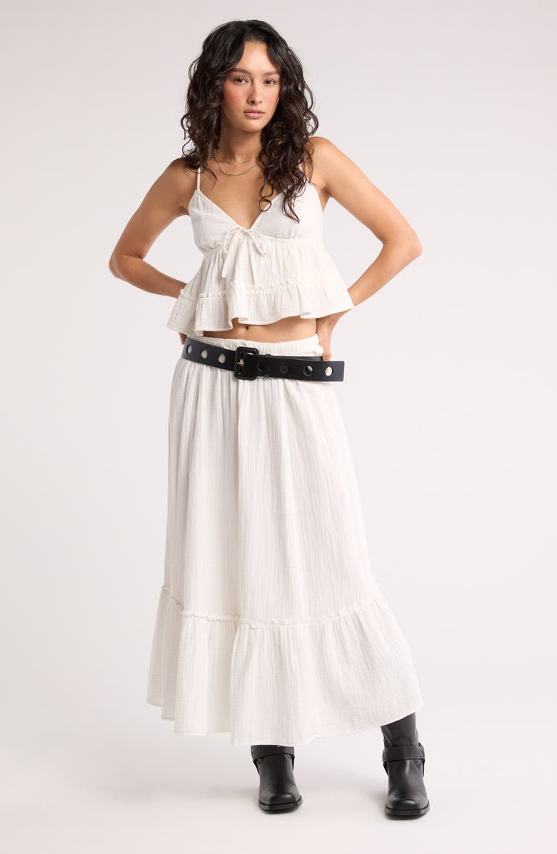 Abound Front Tie Gauze Cami, Alternate, color, Ivory