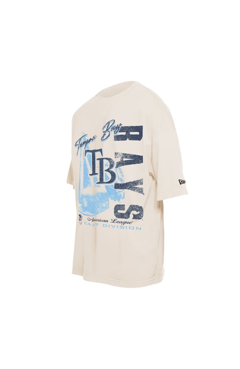 New Era Men's New Era Cream Tampa Bay Rays Cooperstown Collection Oversized Throwback Distressed T-Shirt, Alternate, color, Cream