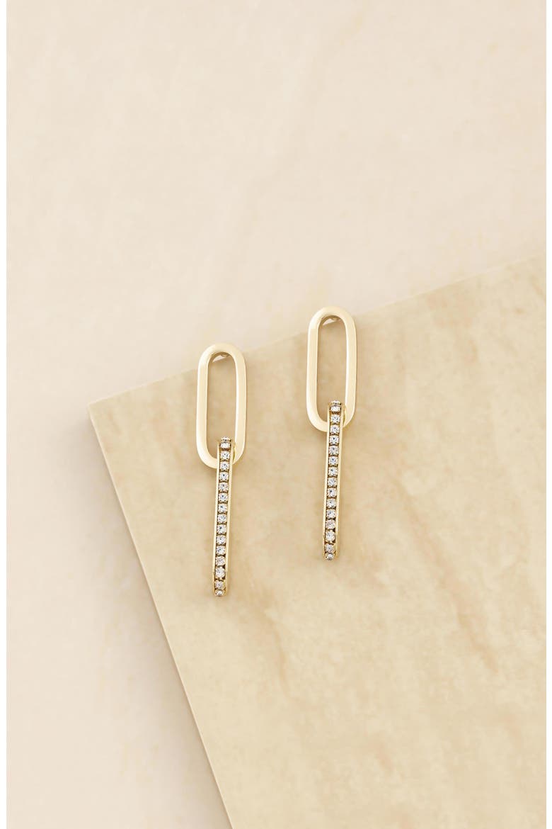 Link Drop Earrings, Alternate, color, GOLD