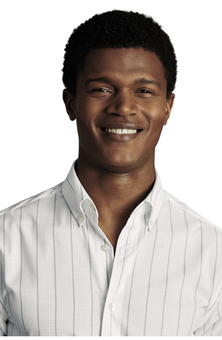 Charles Tyrwhitt Non-Iron Stretch Poplin Slub Short Sleeve Shirt, Alternate, color, White