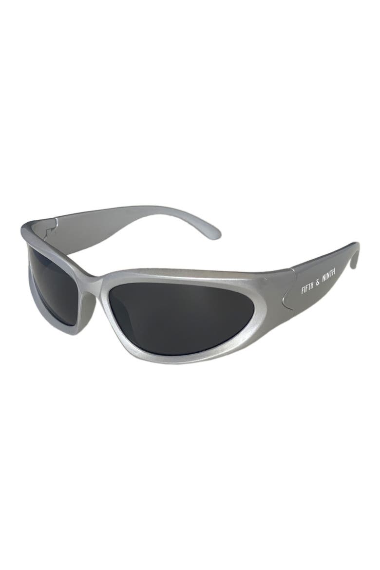 Racer 72mm Polarized Wraparound Sunglasses, Alternate, color, SILVER/ BLACK
