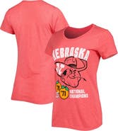 HOMEFIELD Women's Homefield Scarlet Nebraska Huskers Vintage National Champions Tri-Blend T-Shirt