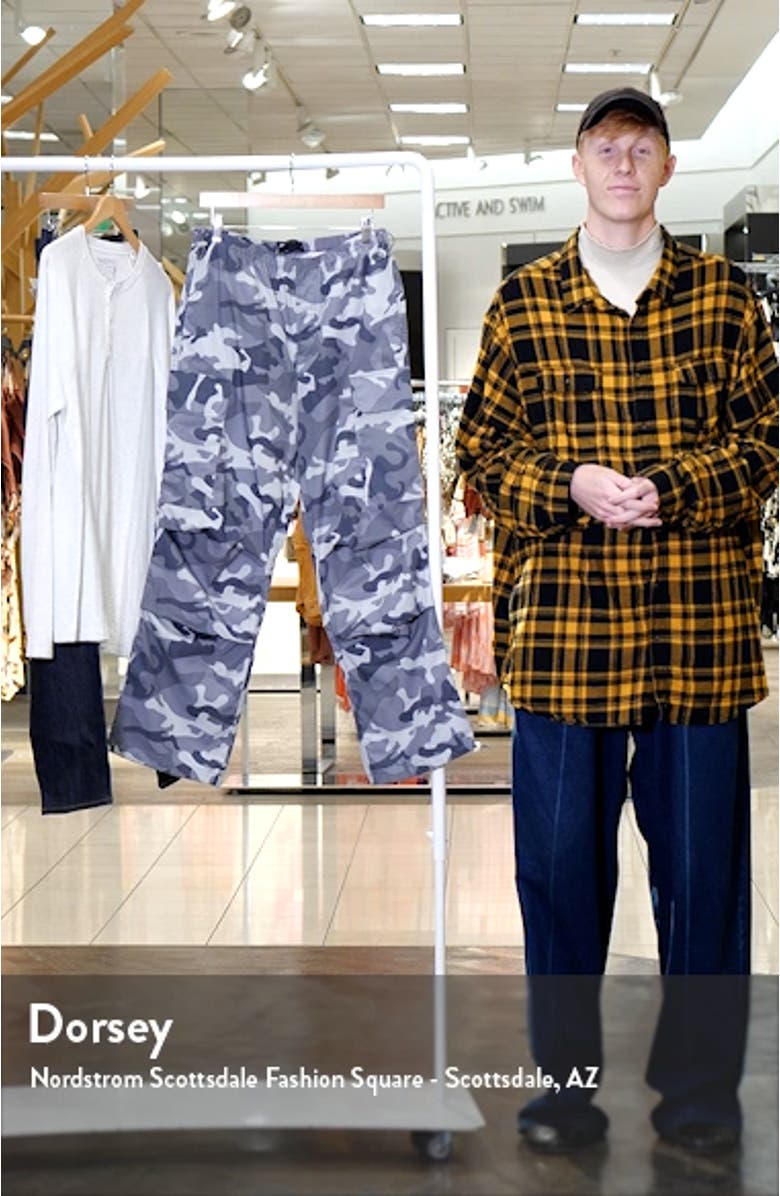 Camouflage Print Wide Leg Cargo Pants, sales video thumbnail