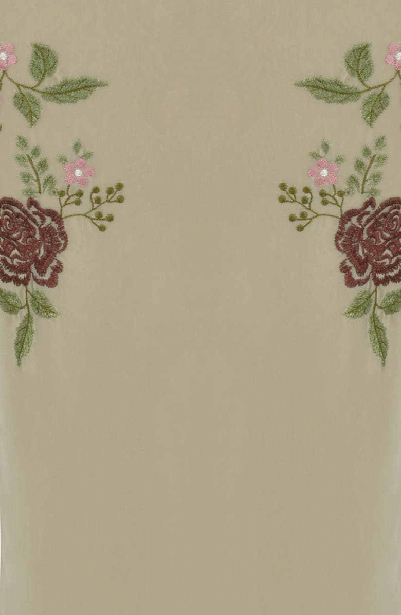 HOUSE OF CB Lailah Embroidered Floral Maxi Skirt, Alternate, color, Artichoke