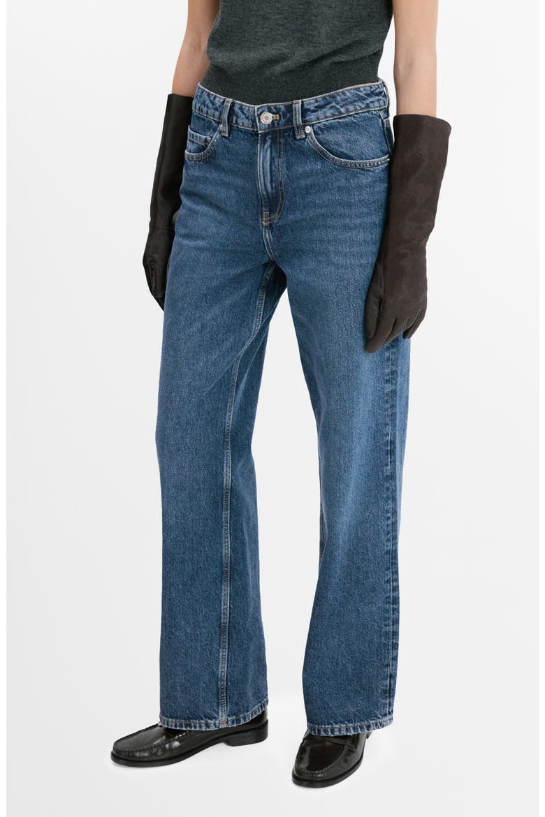 River Straight Leg Jeans, Main, color, DARK BLUE