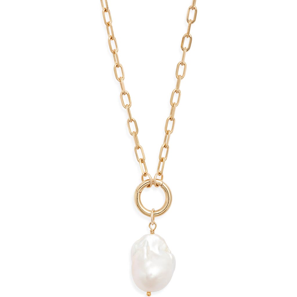 Set & Stones James Baroque Pearl Necklace In Gold