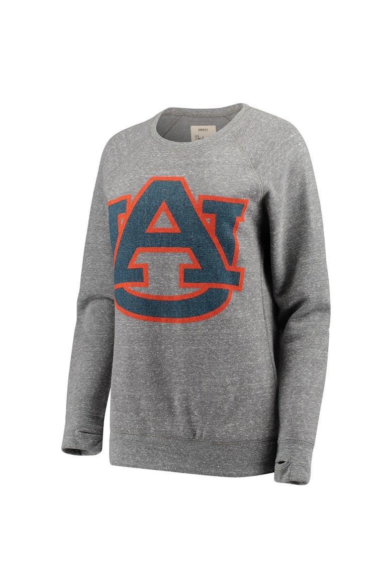 Women's Pressbox Heathered Gray Auburn Tigers Big Team Logo Knobi Fleece Tri-Blend Crew Neck Sweatshirt, Alternate, color, Heather Gray