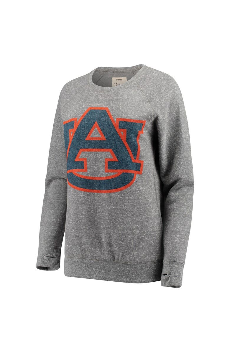 PRESSBOX Women's Pressbox Heathered Gray Auburn Tigers Big Team Logo Knobi Fleece Tri-Blend Crew Neck Sweatshirt, Alternate, color, Heather Gray