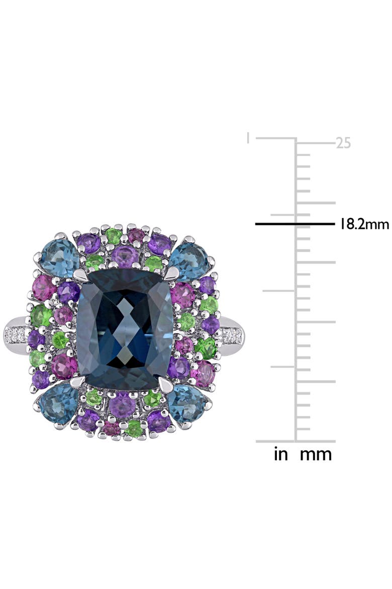 Multi-Gem & Diamond Cocktail Ring, Alternate, color, Topaz