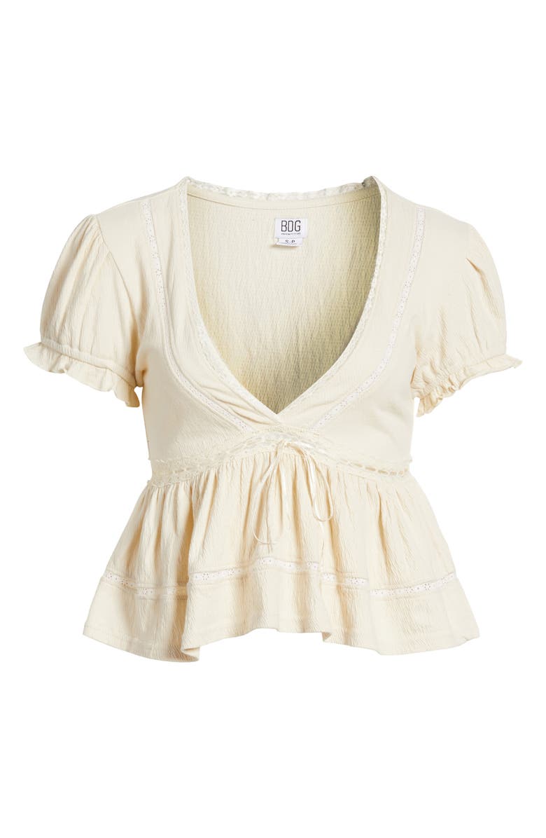 BDG Urban Outfitters Rio Lace Trim Babydoll Top, Main, color, 