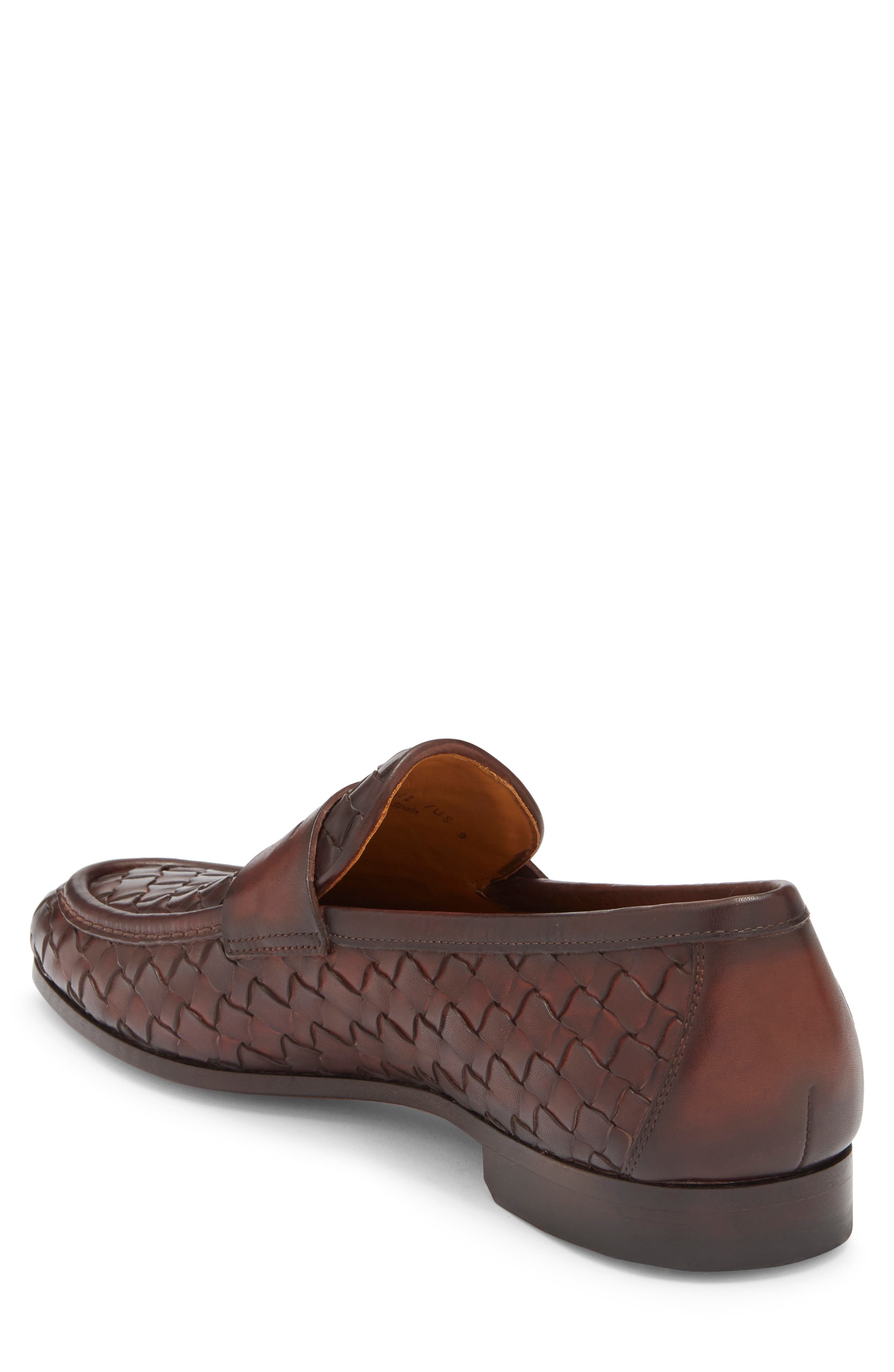 Magnanni Hyde Penny Loafer, Alternate, color, Mid Brown