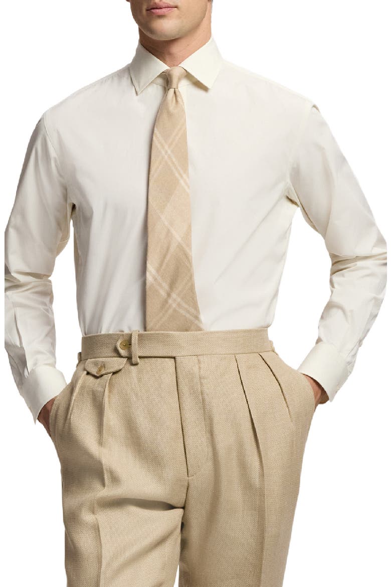 Plaid Cashmere & Silk Tie, Alternate, color, BEIGE