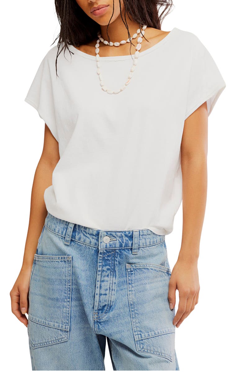 Free People Peggy One-Shoulder Cotton Top, Alternate, color, Clean Ivory