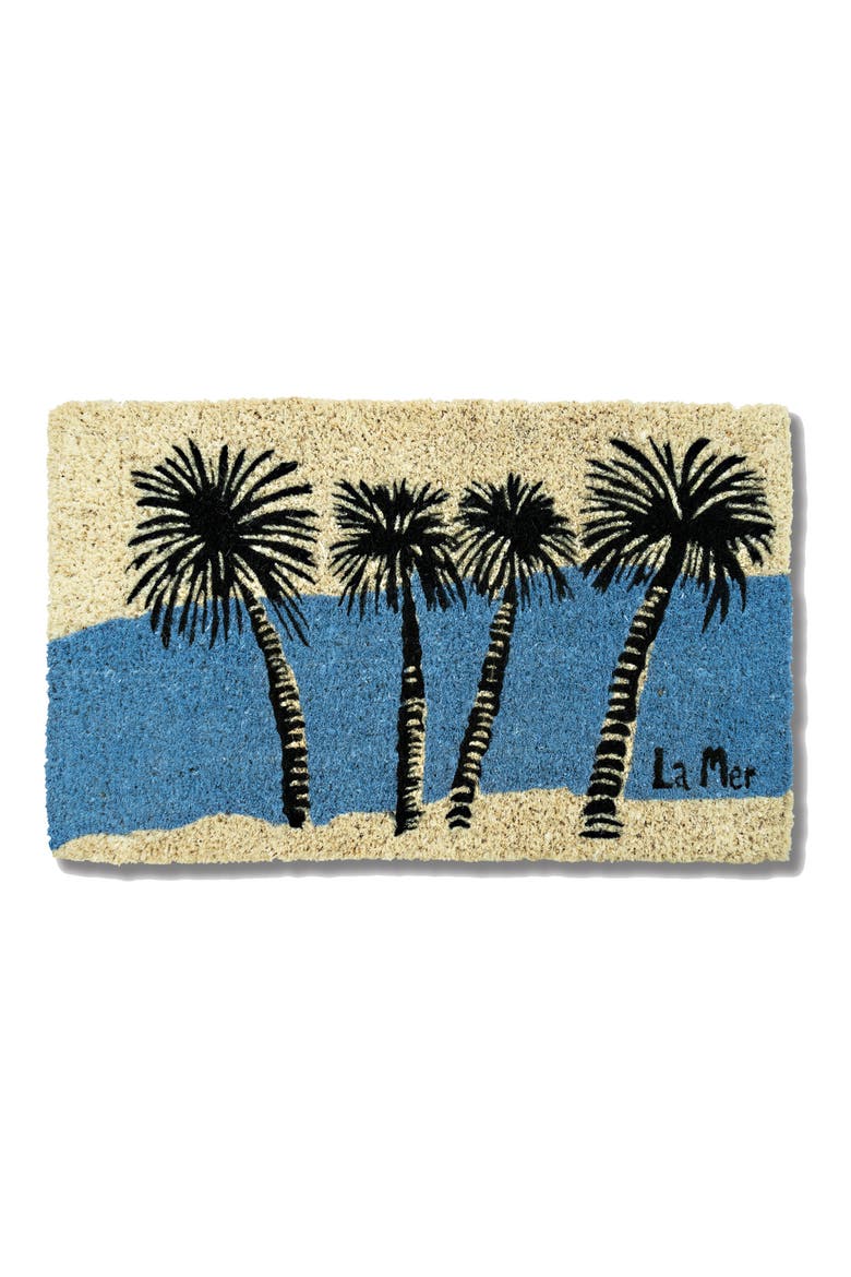 La Mer Coir Doormat, Main, color, BLUE