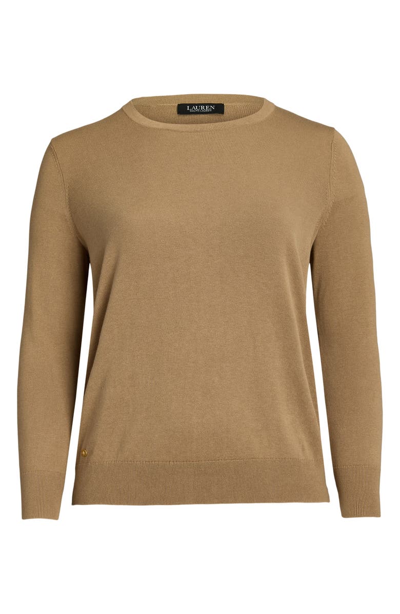 Lauren Ralph Lauren Crewneck Sweater, Alternate, color, Classic Camel