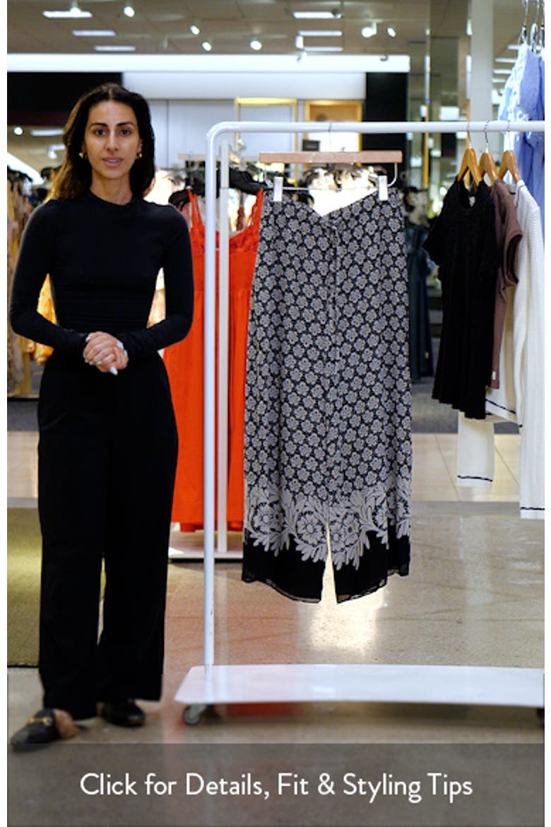 Print Wide Leg Drawstring Pants video
