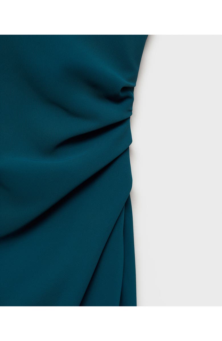 MANGO Ruched Stretch Knit Tank Dress, Alternate, color, Petrol Blue