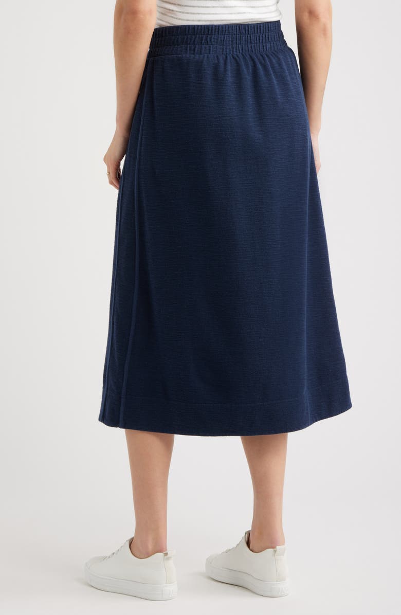 Caslon<sup>®</sup> Jetset Cotton Blend Knit Midi Skirt, Alternate, color, Navy Still