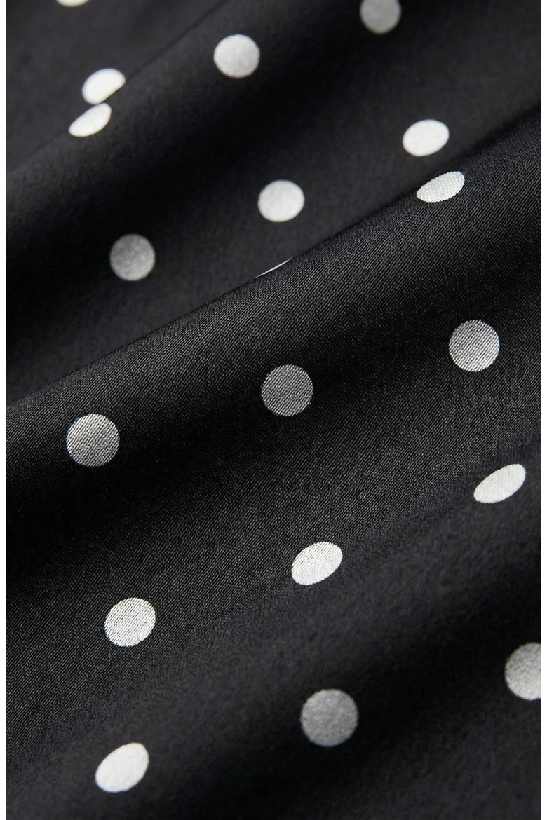 Polka Dot Tie Neck Blouse, Alternate, color, Black