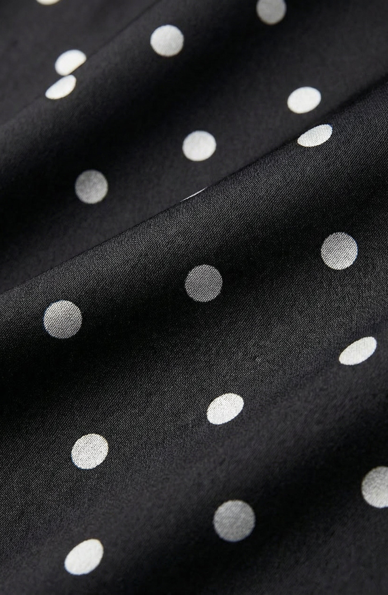 Modenaire Polka Dot Tie Neck Blouse, Alternate, color, Black