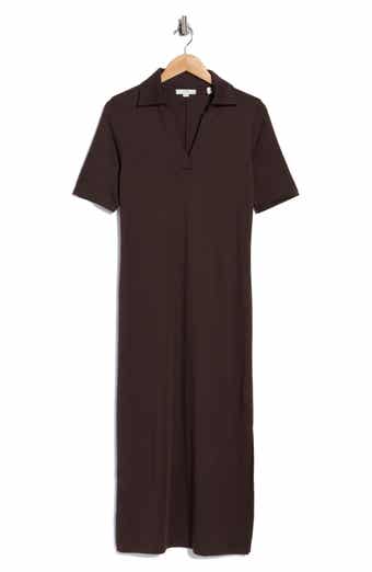 Vince Short Sleeve Cotton Polo Dress