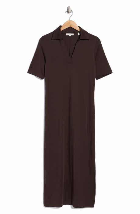 Vince Short Sleeve Cotton Polo Dress
