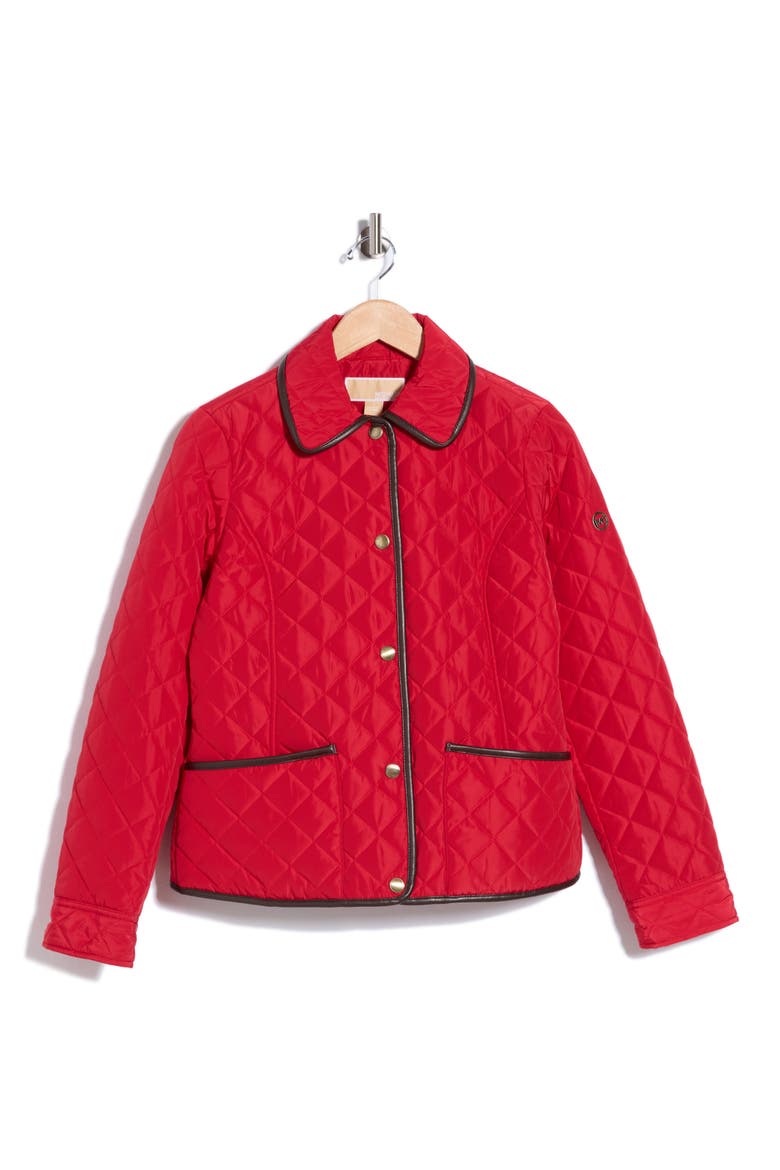 Quilted Barn Jacket, Alternate, color, RUBY RED