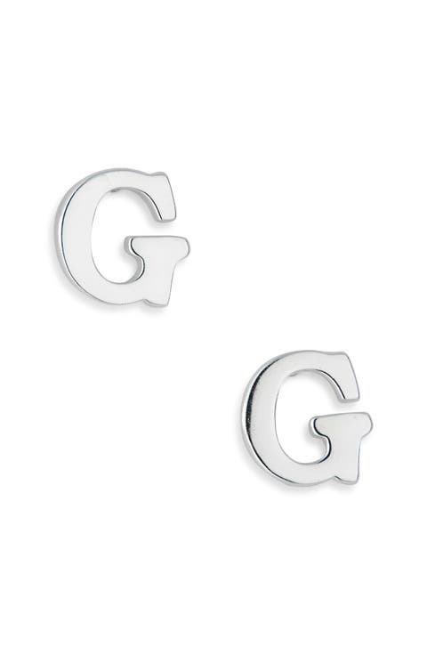 Block Letter Initial Stud Earrings
