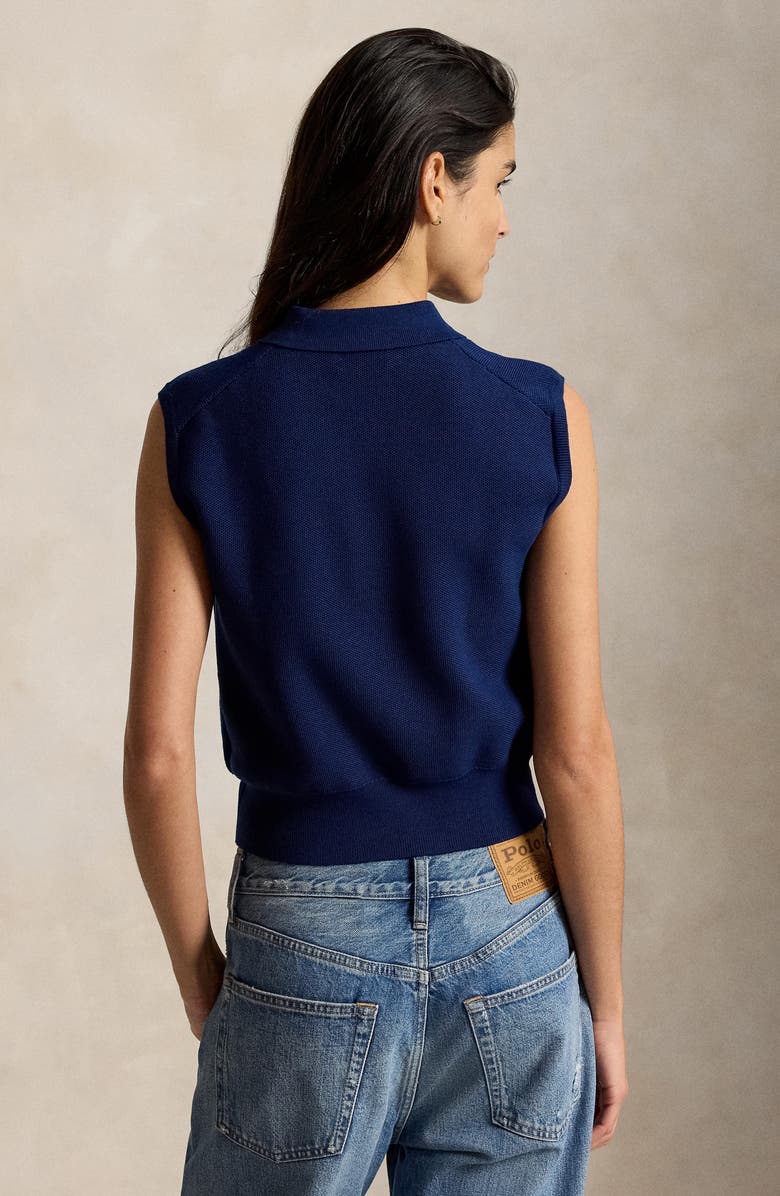 Polo Ralph Lauren Sleeveless Crop Polo Sweater, Alternate, color, East Side Royal