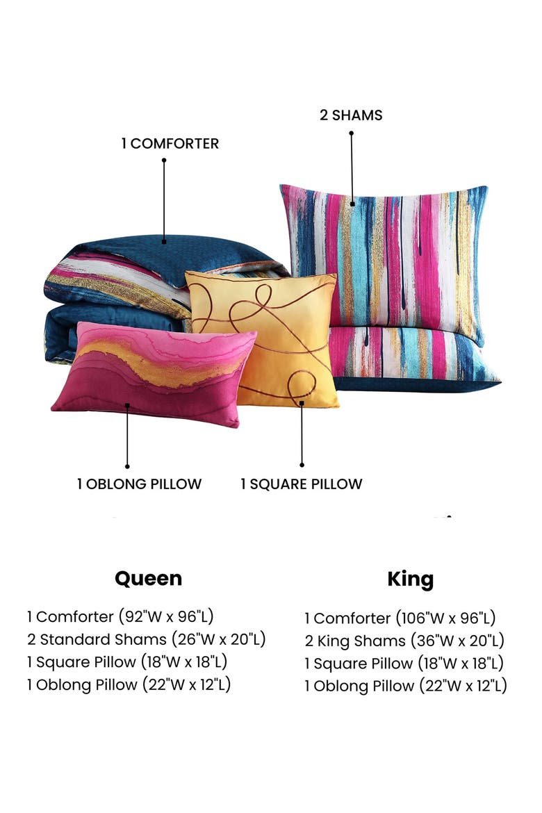 Modern Palette 5-Piece Comforter Set, Alternate, color, BLUE
