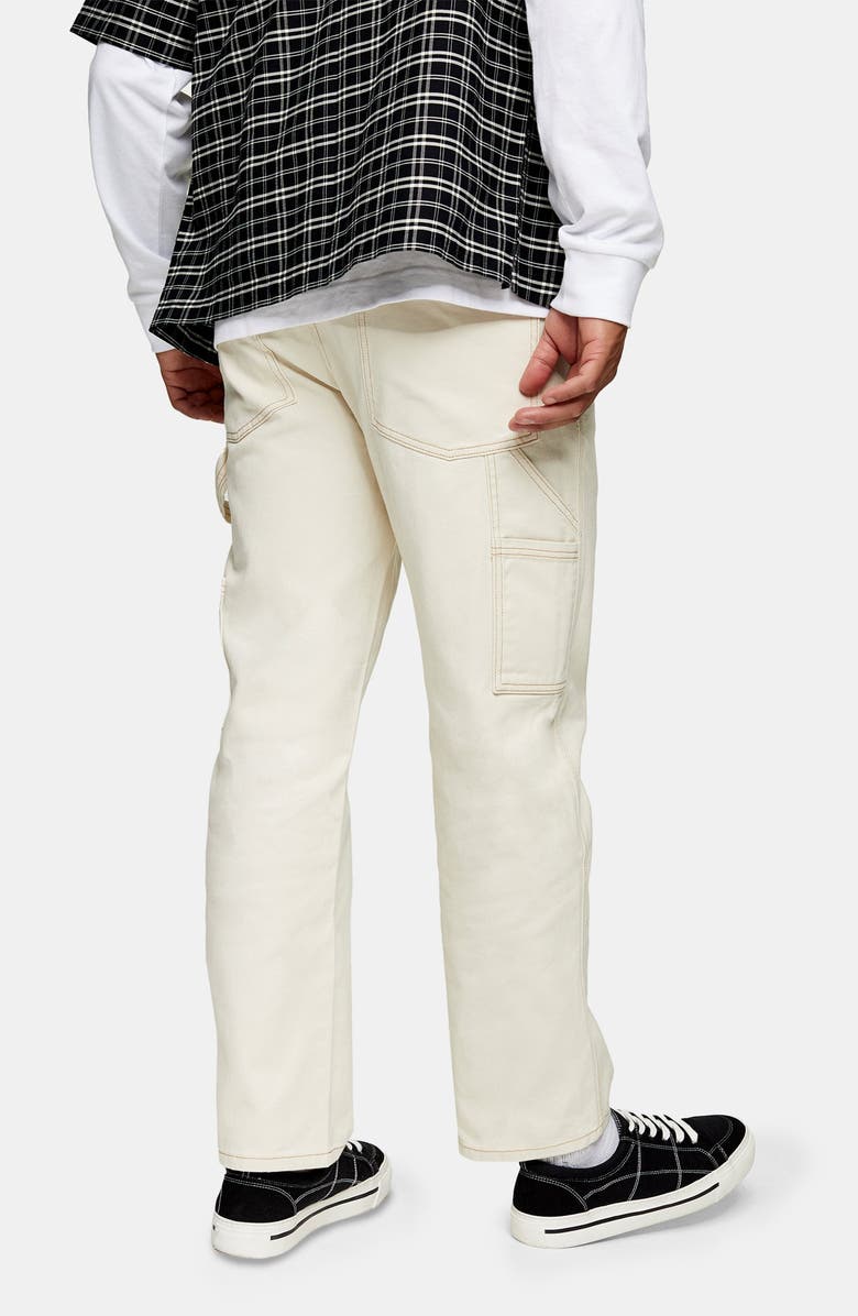 Topman Carpenter Wide Leg Jeans, Alternate, color, 