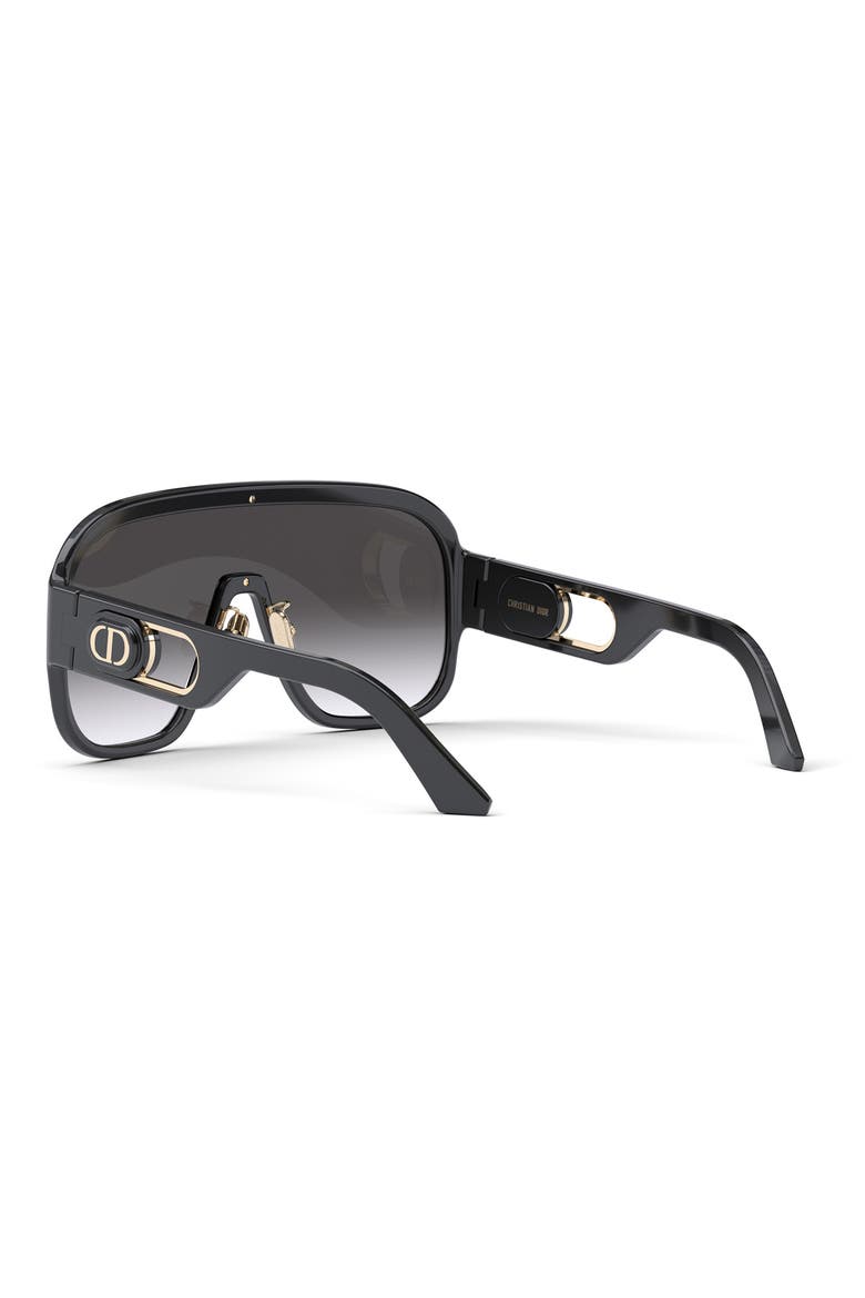 'DiorBobbySport M1U 00mm Shield Sunglasses, Alternate, color, SHINY BLACK / GRADIENT SMOKE