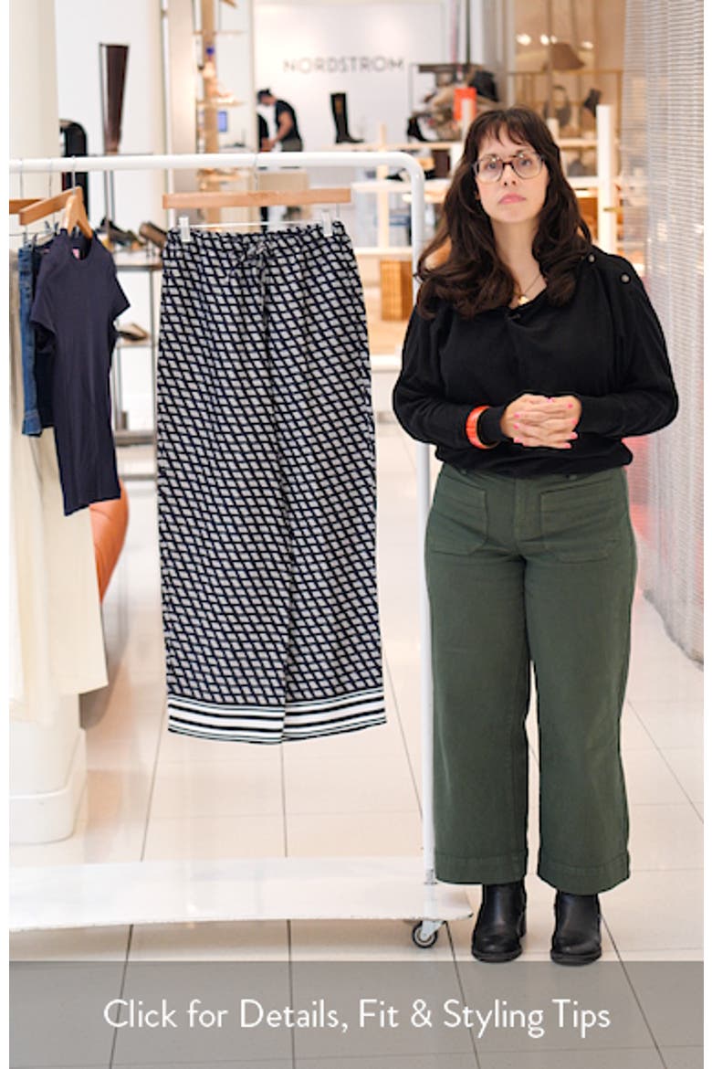 Print Pull-On Satin Pants video