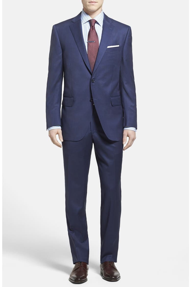 Classic Fit Plaid Wool Suit, Main, color, BLUE