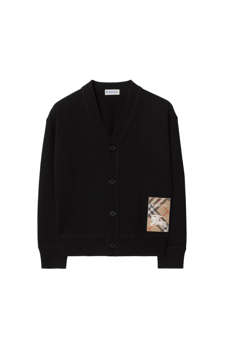 Check Label Wool Cardigan (Men) | Nordstrom