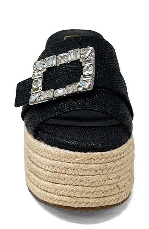Shushop Kelly Jute Platform Sandal In Black