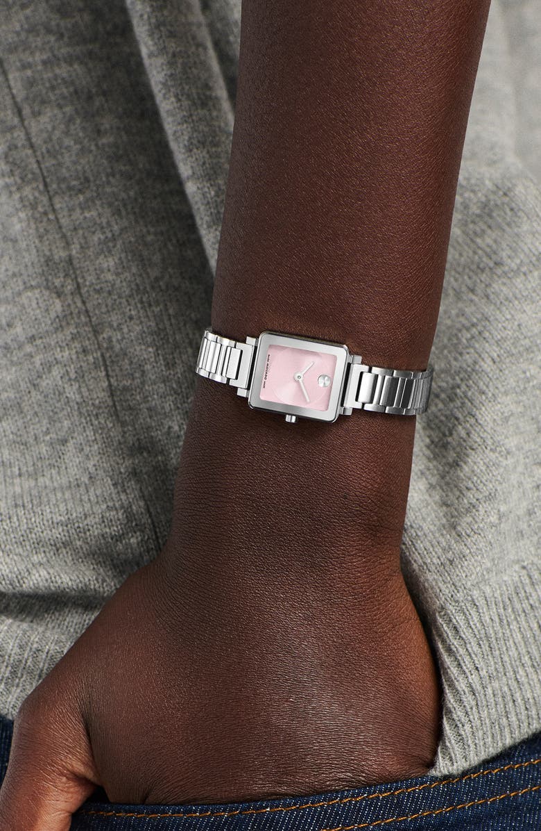 Movado Mini Bold Evolution 2.0 Tank Bracelet Watch, 20mm x 23mm, Alternate, color, Pink