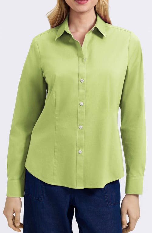 Foxcroft Mary Non-iron Stretch Cotton Button-up Shirt In Green