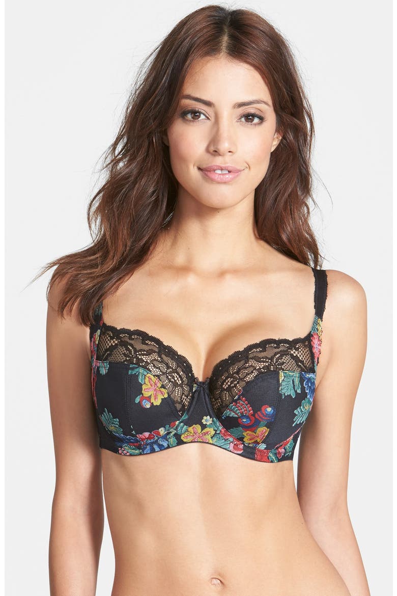 Jasmine Underwire Balconette Bra, Main, color, BLACK RICAMO