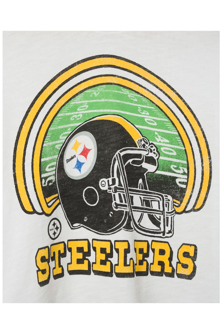 Steelers Game Time Graphic Cropped T-Shirt, Alternate, color, VINTAGE WHITE