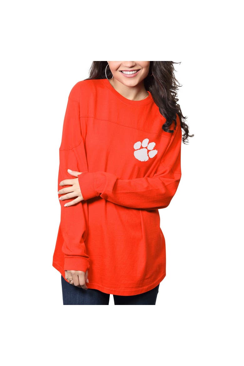 Women's Pressbox Orange Clemson Tigers The Big Shirt Oversized Long Sleeve T-Shirt, Alternate, color, Orange