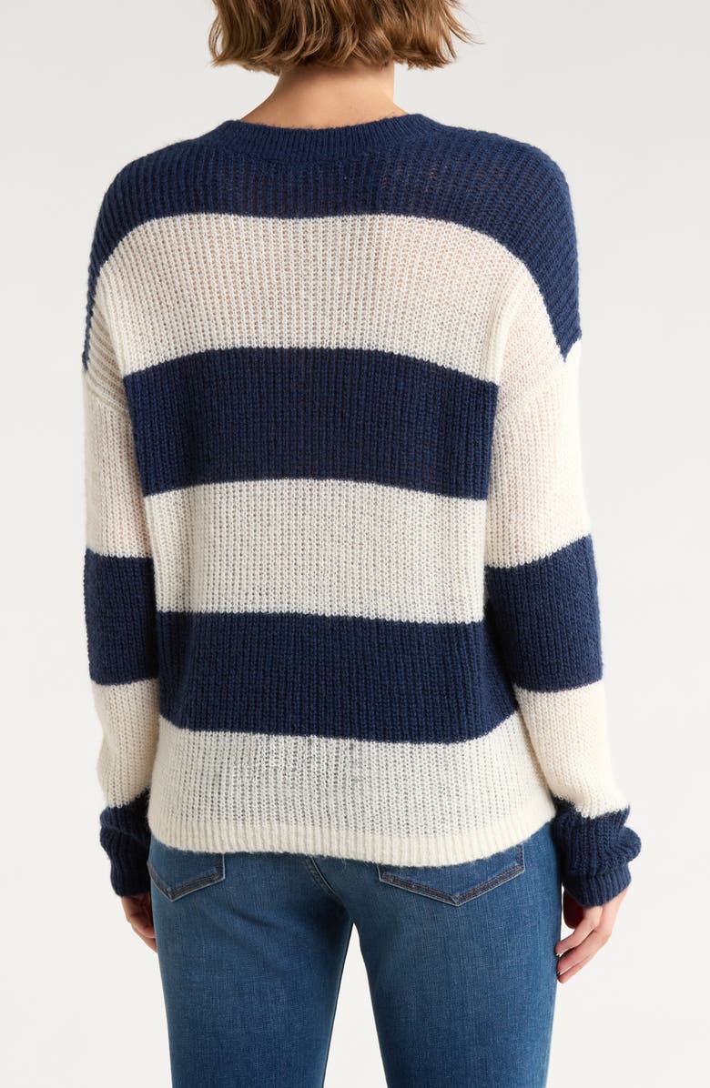 Madewell Rosario Stripe Sweater, Alternate, color, Classic Indigo
