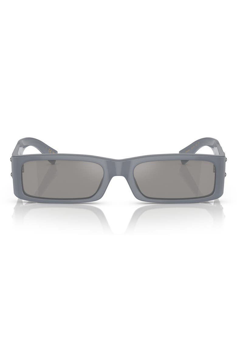 Dolce&Gabbana 55mm Polarized Rectangular Sunglasses, Main, color, Grey