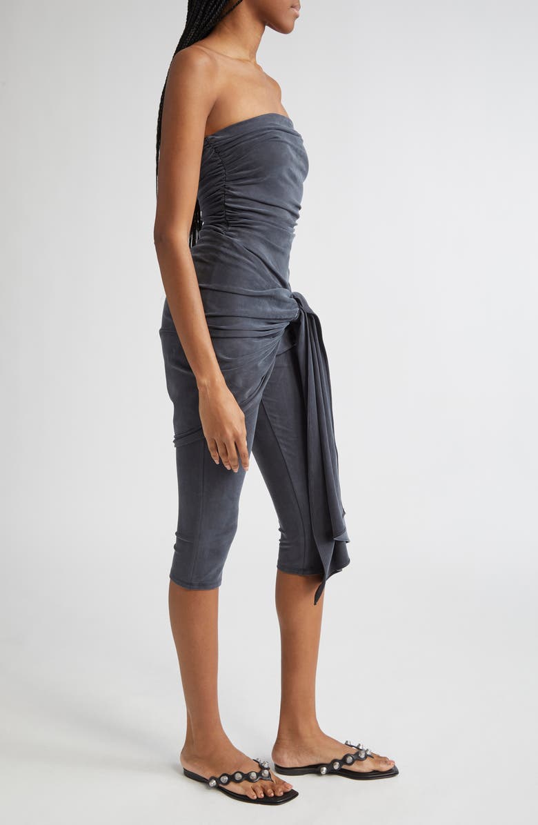 Alexander Wang Prestyled Strapless Wrap Crop Jumpsuit, Alternate, color, Grey