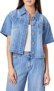 Habitual Oversize Short Sleeve Crop Denim Shirt